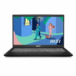 MSI 9S7-15H112-226 Modern 15 B12M 226 IN Laptop, 15.6 inch, 12th Gen Intel Core i7 Processor, Max 16GB DDR4-3200 Onboard, 512 GB SSD, Windows 11 Home, Classic Black