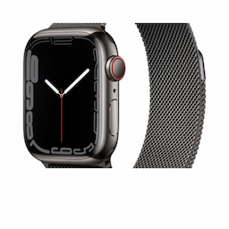 Apple Watch Series 7 GPS + Cellular - 41 mm MKJ23HN/A Graphite Stainless Steel Case with Graphite Milanese Loop