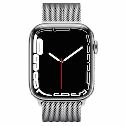 Apple Watch Series 7 GPS + Cellular 45 mm Silver Stainless Steel Case with Milanese Loop - MKJW3HN/A