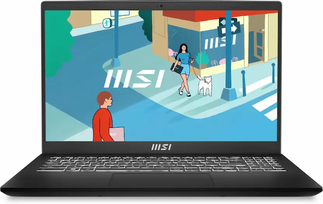 MSI 9S7-15HK12-072 Modern 15 B7M Laptop Ryzen 5 7530U Processor, AMD Radeon Graphics, Onboard DDR IV 8GB (3200MHz), 512 GB SSD, Windows 11 Home, 15.6 Inch Display