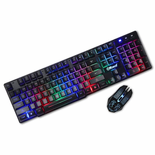 Offbeat Slayer RGB Backlit Mechanical Feel Like Wired Gaming Keyboard Mouse Combo, for Computer, Laptop, PC, Black