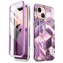 i-Blason Cosmo Series Case for iPhone 13 Mini 5.4 inch (2021 Release), Slim Full-Body Stylish Protective Case with Built-in Screen Protector, Marble