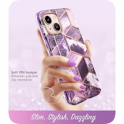 i-Blason Cosmo Series Case for iPhone 13 Mini 5.4 inch (2021 Release), Slim Full-Body Stylish Protective Case with Built-in Screen Protector, Marble