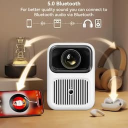 Wanbo Dali 1 Projector, 350 ANSI, Native 720P, Android 9.0, Auto Focus with Advanced WiFi 6 connectivity, White