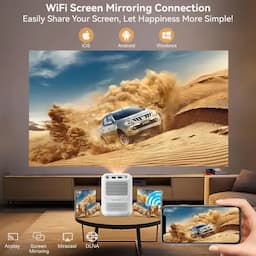 Wanbo Dali 1 Projector, 350 ANSI, Native 720P, Android 9.0, Auto Focus with Advanced WiFi 6 connectivity, White