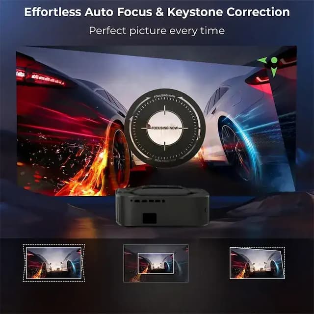 WZATCO Alpha 2 Max (Dark Edition), Native 1080P Fully Automatic 4K HDR Projector, 1000 ANSI Lumens, (Intelligent OA + Screen Fit), HDMI ARC, Android 9, BT 5.1, WiFi 6, Dolby