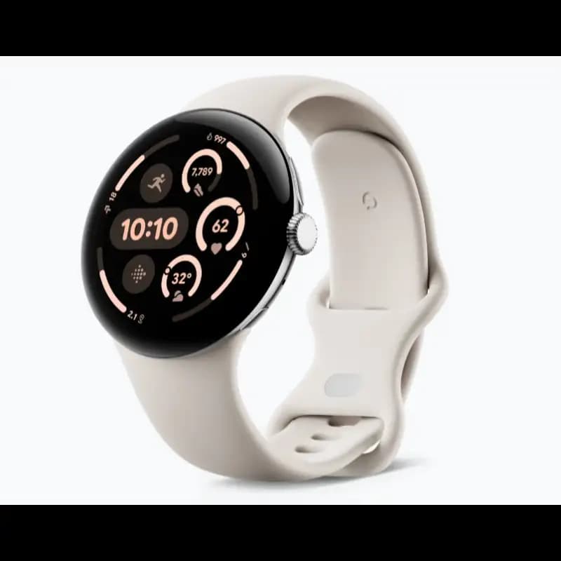 Google GA05736-US Pixel Watch 3, 45mm Smartwatch, Silver/Porcelain